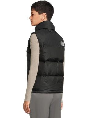 The North Face Black Women's Insulated Puffer Vest with gold hardware